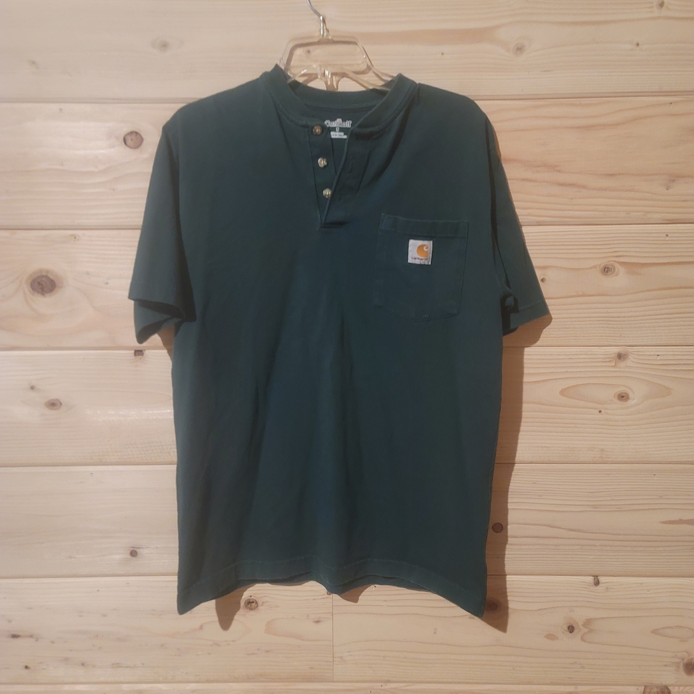Carhartt Men's Dark Green Tee Size S 20x27